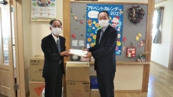 茨城町児童養護施設への物資提供の模様